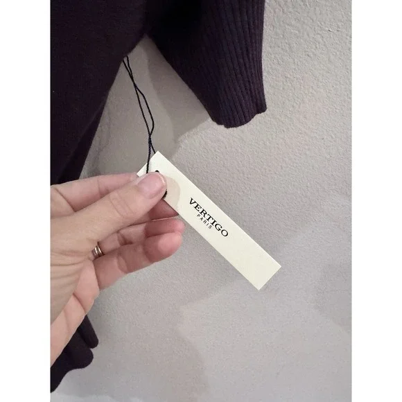 Vertigo Paris Ballet Wrap Sweater Medium Balletcore Classic NEW Chocolate Brown - Picture 5 of 9